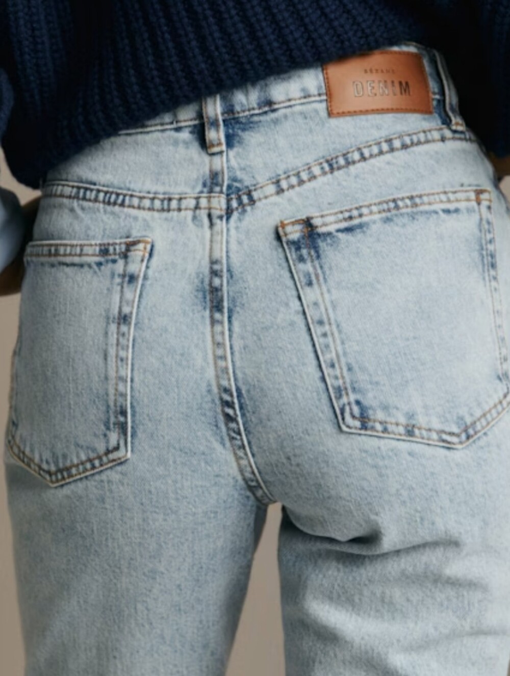 Sezane Brut Sexy "Washed" Women's 36 (25" Waist) Light Wash Minimalist French - Picture 2 of 14